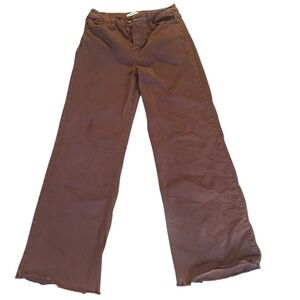Altar State Wide Leg Cropped Jeans Brown Size 30 Raw‎ Hem Casual